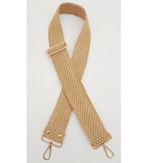 Çanta Aksesuar 120x5 cm Hasır Model Kolon Çanta Sapı Light Gold Metalli