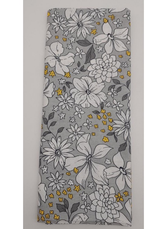 Çanta Aksesuar 120X50 Cm Gri Çiçekli Desen Pamuklu Astarlık Kumaş No:17 Çanta Aksesuar 120X50 Cm Gri Çiçekli Desen Pamuklu Astarlık Kumaş No:17