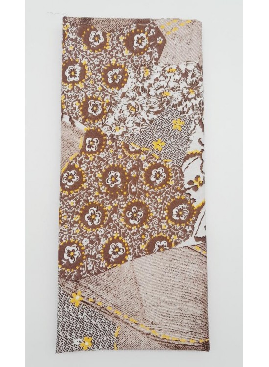 Çanta Aksesuar 120X50 Cm Kahverengi Pamuklu Astarlık Kumaş Çiçek Desenli Çanta Aksesuar 120X50 Cm Kahverengi Pamuklu Astarlık Kumaş Çiçek Desenli