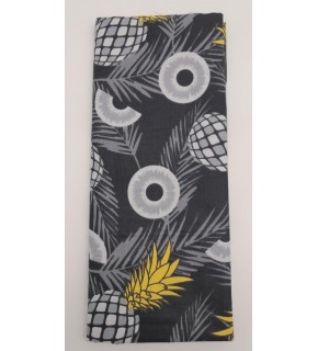 Çanta Aksesuar 120X50 Cm Koyu Gri Ananas Desen Pamuklu Astarlık Kumaş No:19