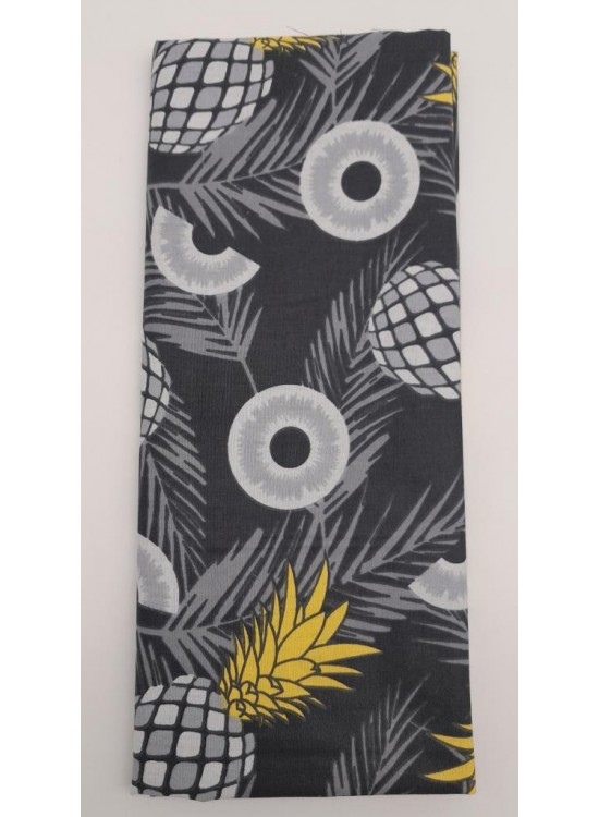 Çanta Aksesuar 120X50 Cm Koyu Gri Ananas Desen Pamuklu Astarlık Kumaş No:19