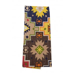 Çanta Aksesuar 120X50 Cm Pamuklu Astarlık Kumaş Kilim Desen Sarı Ton