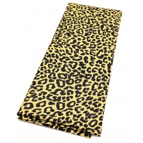 Çanta Aksesuar 120x50 cm Pamuklu Astarlık Kumaş Sarı-Siyah Leopar  Desen