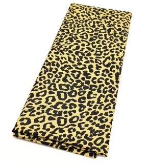 Çanta Aksesuar 120x50 cm Pamuklu Astarlık Kumaş Sarı-Siyah Leopar  Desen