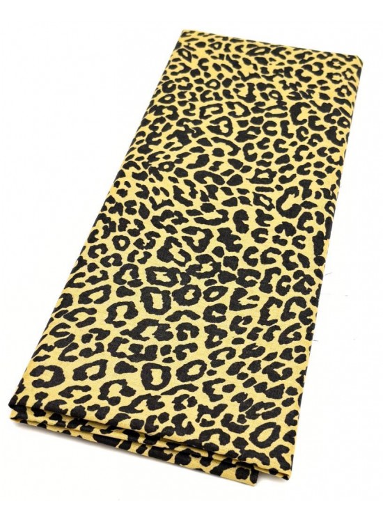 Çanta Aksesuar 120x50 cm Pamuklu Astarlık Kumaş Sarı-Siyah Leopar Desen Çanta Aksesuar 120x50 cm Pamuklu Astarlık Kumaş Sarı-Siyah Leopar Desen