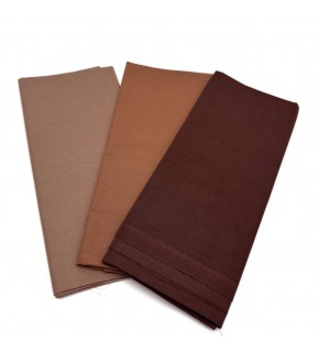 Çanta Aksesuar 120x50  cm Pamuklu Astarlık Kumaş Seti (Koyu Kahve, Açık Kahve, Sütlü Kahve)