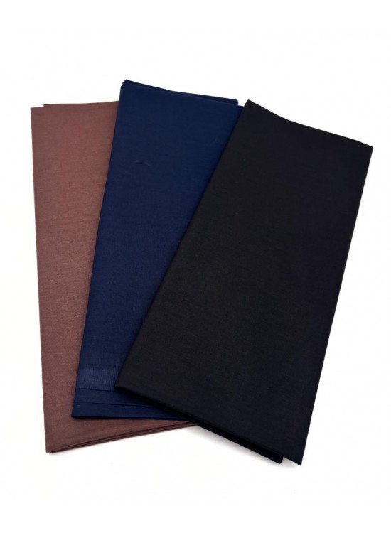 Çanta Aksesuar 120x50 cm Pamuklu Astarlık Kumaş Seti (Lacivert, Siyah, Koyu Kahve) Çanta Aksesuar 120x50 cm Pamuklu Astarlık Kumaş Seti (Lacivert, Siyah, Koyu Kahve)