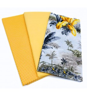 Çanta Aksesuar 120x50  cm Pamuklu Astarlık Kumaş Seti (Sarı Tonları)