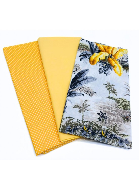 Çanta Aksesuar 120x50 cm Pamuklu Astarlık Kumaş Seti (Sarı Tonları) Çanta Aksesuar 120x50 cm Pamuklu Astarlık Kumaş Seti (Sarı Tonları)