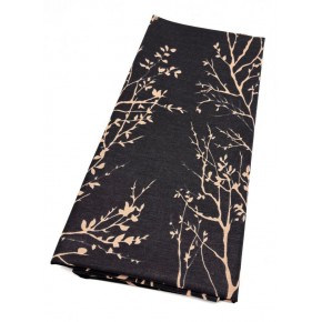 Çanta Aksesuar 120x50 cm Pamuklu Astarlık Kumaş  Siyah  Ağaçlı Desen