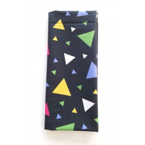 Çanta Aksesuar 120X50 Cm, Pamuklu Astarlık Kumaş Siyahüzerine Üçgen Desen No:P94