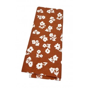 Çanta Aksesuar 120x50 cm Pamuklu Astarlık Kumaş Taba Çiçek Desenli