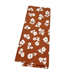 Çanta Aksesuar 120x50 cm Pamuklu Astarlık Kumaş Taba Çiçek Desenli