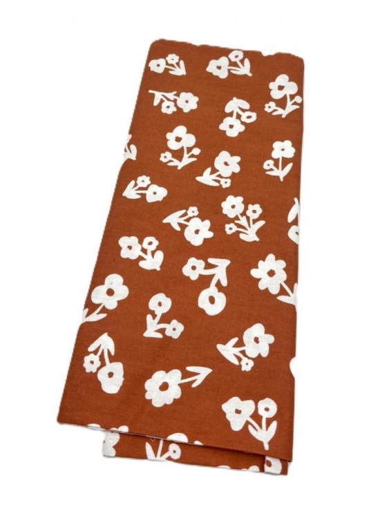 Çanta Aksesuar 120x50 cm Pamuklu Astarlık Kumaş Taba Çiçek Desenli Çanta Aksesuar 120x50 cm Pamuklu Astarlık Kumaş Taba Çiçek Desenli