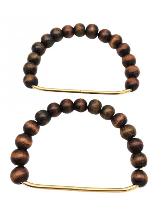 Çanta Aksesuar 12x10 cm D Model Ahşap Boncuklu Koyu Renk Çift Çanta Sapı Çanta Aksesuar 12x10 cm D Model Ahşap Boncuklu Koyu Renk Çift Çanta Sapı