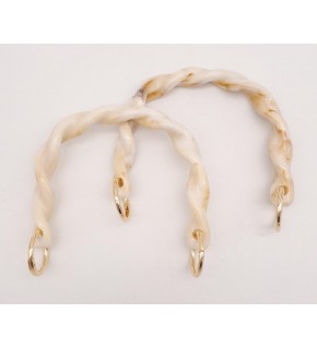 Çanta Aksesuar 13 cm Burgu Model Bej Renk Yaylı Halkalı Akrilik Çanta Sapı