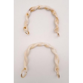 Çanta Aksesuar 13 cm Burgu Model Bej Renk Yaylı Halkalı Akrilik Çanta Sapı