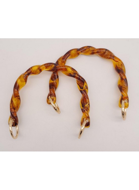 Çanta Aksesuar 13 cm Burgu Model Kehribar Renk Yaylı Halkalı Akrilik Çanta Sapı Çanta Aksesuar 13 cm Burgu Model Kehribar Renk Yaylı Halkalı Akrilik Çanta Sapı