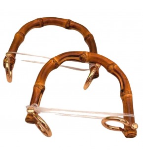 Çanta Aksesuar 13 cm Çift Gerçek Bambu Çanta Sapı Halkalı