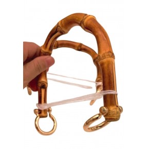 Çanta Aksesuar 13 cm Çift Gerçek Bambu Çanta Sapı Halkalı