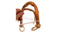 Çanta Aksesuar 13 cm Çift Gerçek Bambu Çanta Sapı Halkalı Çanta Aksesuar 13 cm Çift Gerçek Bambu Çanta Sapı Halkalı