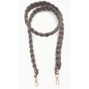 Çanta Aksesuar 130 cm Örgü Model Kahverengi Suni Deri Çanta Sapı Light Gold Metalli