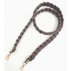 Çanta Aksesuar 130 cm Örgü Model Kahverengi Suni Deri Çanta Sapı Light Gold Metalli