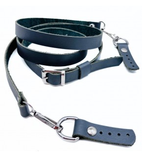 Çanta Aksesuar 130x1.5 cm Gri Renk Gerçek Deri Gümüş Tokalı Çanta Sapı