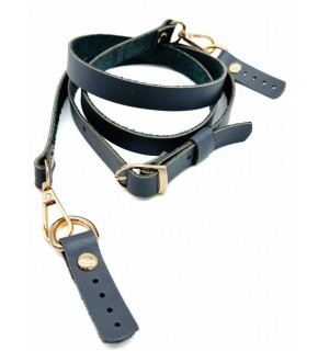 Çanta Aksesuar 130x1.5 cm Gri Renk Gerçek Deri Light Gold Tokalı Çanta Sapı