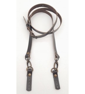 Çanta Aksesuar 130x1.5 cm Kahverengi Gerçek Deri Antik Tokalı Çanta Sapı