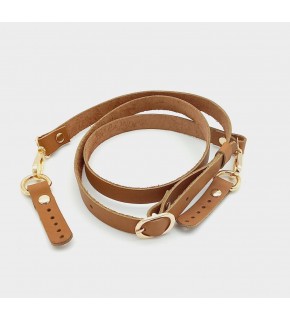 Çanta Aksesuar 130x1.5 cm Taba Gerçek Deri Light Gold Tokalı Çanta Sapı