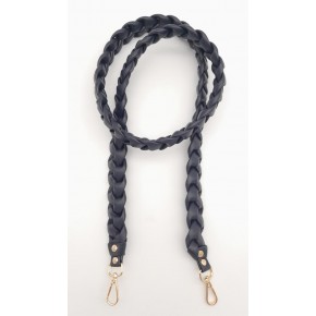 Çanta Aksesuar 135 cm Örgü Model Lacivert Renk Suni Deri Çanta Sapı Light Gold Metalli