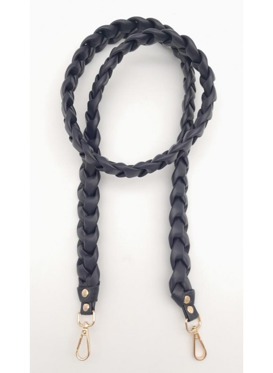 Çanta Aksesuar 135 cm Örgü Model Lacivert Renk Suni Deri Çanta Sapı Light Gold Metalli