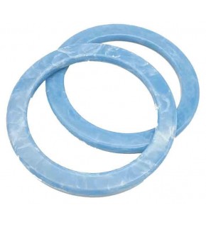 Çanta Aksesuar 13Cm Yuvarlak Akrilik Karolina Mavi Mermer Desen Çanta Sapı