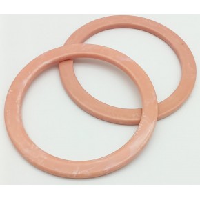 Çanta Aksesuar 13Cm Yuvarlak Akrilik Pudra Renk Mermer Desen Çanta Sapı