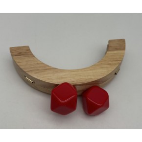 Çanta Aksesuar 14 Cm  Oval Ahşap Burs Kırmızı Renk Toplu