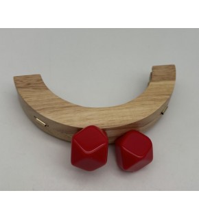 Çanta Aksesuar 14 Cm  Oval Ahşap Burs Kırmızı Renk Toplu