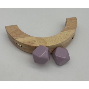 Çanta Aksesuar 14 Cm  Oval Ahşap Burs Lila Renk Toplu