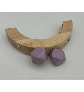 Çanta Aksesuar 14 Cm  Oval Ahşap Burs Lila Renk Toplu