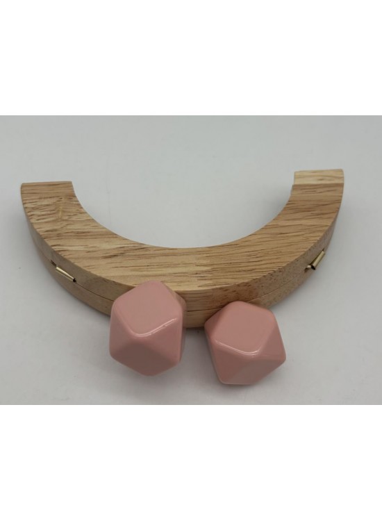 Çanta Aksesuar 14 Cm  Oval Ahşap Burs Pudra  Renk Toplu