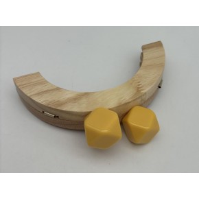 Çanta Aksesuar 14 Cm  Oval Ahşap Burs Sarı Renk Toplu