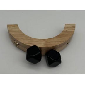 Çanta Aksesuar 14 Cm  Oval Ahşap Burs Siyah  Renk Toplu