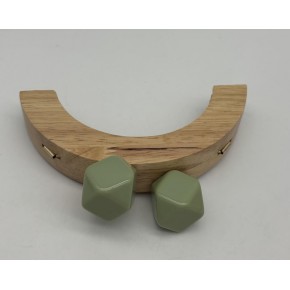 Çanta Aksesuar 14 Cm  Oval Ahşap Burs Yeşil  Renk Toplu