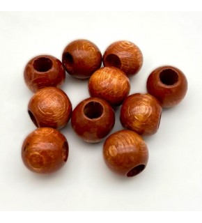 Çanta Aksesuar 14 mm Ahşap Yuvarlak Boncuk Taba Renk 10 Adet