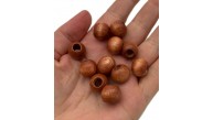 Çanta Aksesuar 14 mm Ahşap Yuvarlak Boncuk Taba Renk 10 Adet