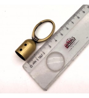 Çanta Aksesuar 14 mm Antik Renk Oval Halkalı Kancalı Kovan 1 Adet