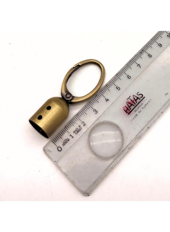 Çanta Aksesuar 14 mm Antik Renk Oval Halkalı Kancalı Kovan 1 Adet