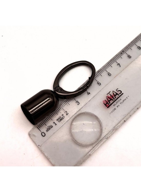 Çanta Aksesuar 14 mm Füme  Renk Oval Halkalı Kancalı Kovan 1 Adet