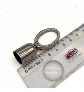 Çanta Aksesuar 14 mm Gümüş Renk Oval Halkalı Kancalı Kovan 1 Adet