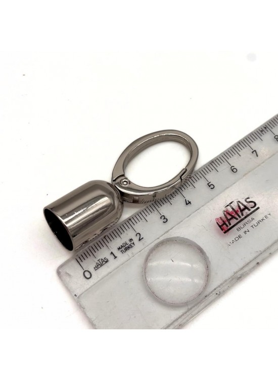 Çanta Aksesuar 14 mm Gümüş Renk Oval Halkalı Kancalı Kovan 1 Adet